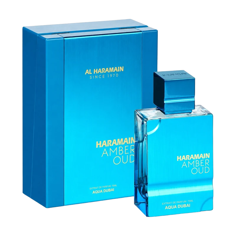 Al Haramain - Amber Oud Aqua Dubai Extrait de Parfum 100ml con su caja