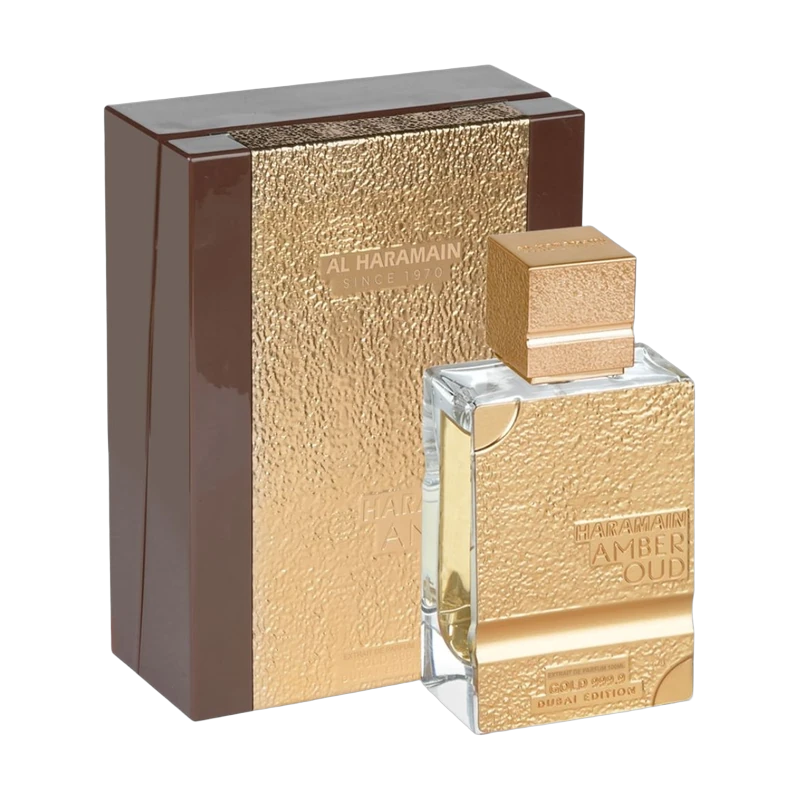 Al Haramain - Amber Oud Gold 999.9 Dubai Edition Extrait de Parfum 100ml con su caja