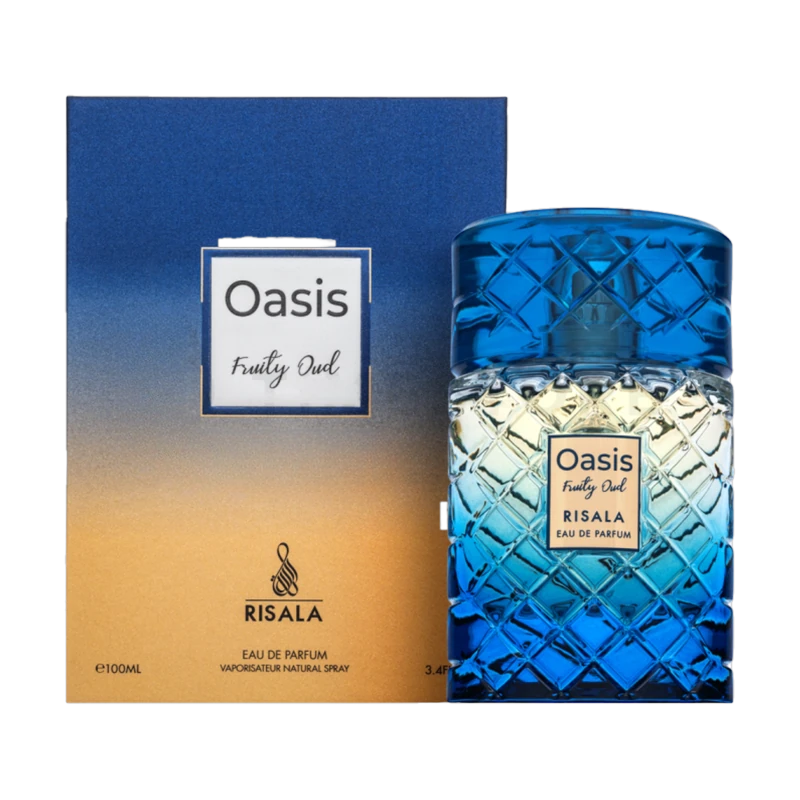 Risala - Oasis Fruity Oud EDP 100ml con su caja
